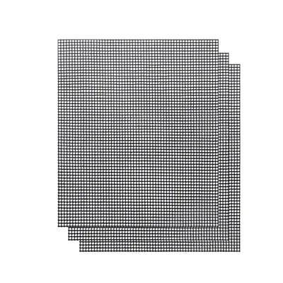 3 PCS High-Temperature Resistant Silica Gels Material BBQ Mat Barbecue Mesh Baking Mat (without Certification) - Black
