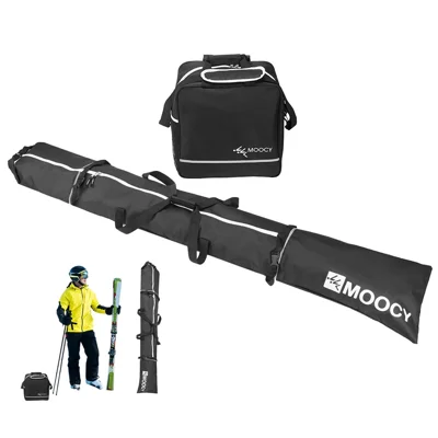 Snowboard Bag + Ski Boot Bag for Skis Gear Up to 200cm and Boots Up to US Size 13