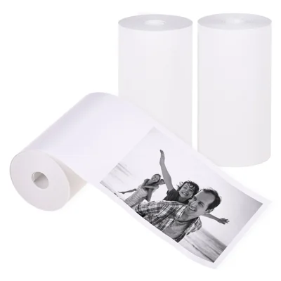 3 Rolls BPA-Free 57x30mm Thermal Paper Roll Receipt Paper for Pocket Thermal Printer Instant Photo Printer - White/Style 1