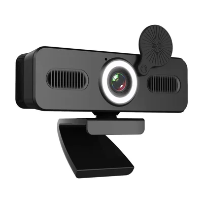 Webcam HD grandangolare a 120 gradi USB per computer con microfono e luce integrativa, senza driver per registrazione, chiamata, conferenza, gaming - 1080P