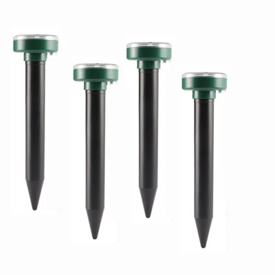 4Pcs Répulsif Solaire pour Taupes Répulsif Ultrasonique pour Rongeurs pour Pelouse, Jardin, Cour Extérieure, Anti-Campagnols, Écureuils - Circulaire