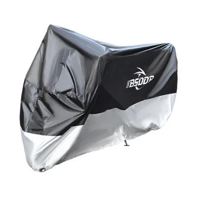 BSDDP 200x90x100 cm Motorradabdeckung Mit Schlüsselloch Oxford Stoff Wasserdichtes Staubdes Motorrad Außenschützerhaubeabdeckung - Schwarz/silber/m