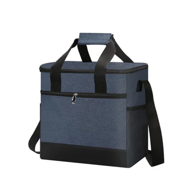 Borsa Termica Portatile per il Pranzo Riutilizzabile Contenitore per il Pranzo 15L di Capacità con Maniglia Superiore e Tracolla - Blu Navy