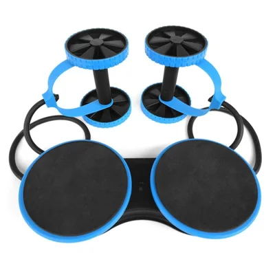Doppel-Ab-Roller-Rad-Set Bauchmuskel-Roller Muskeltrainer Fitness-Ausrüstung für zuhause - Blau