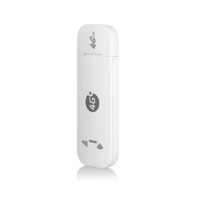 Clé LTE 4G avec point d'accès Wi-Fi, mini routeur mobile avec emplacement pour carte SIM, débit descendant 150 Mbps, débit montant 50 Mbps, partage avec jusqu'à 10 utilisateurs Wi-Fi - Version UE / Blanc