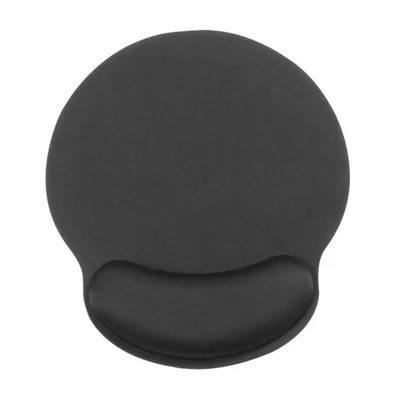 Tapis de souris de jeu de bureau antidérapant avec repose-poignet en mousse à mémoire de forme Mouvement fluide Positionnement précis Coussin de souris - Noir