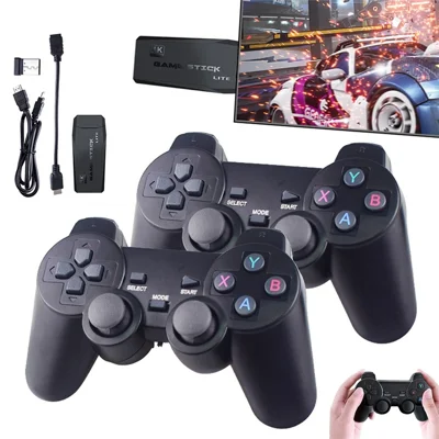 Y3 Lite Console de Jeu HD Classique avec Manettes Sans Fil 2.4G Doubles, Clé de Jeu Intégrant 10000 Jeux - 32G