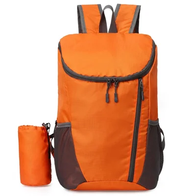 Zaino Leggero Pieghevole da 20L Impermeabile all'Acqua per Ciclismo, Campeggio, Arrampicata, Trekking, Viaggio - Arancione