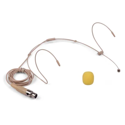 Microphone à condensateur pliable, double oreillette, micro cravate avec fiche mini XLR 4 broches pour système sans fil et émetteur portable - Type 4