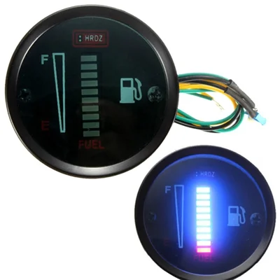Auto Motorrad modifizierter Kraftstoffmesser 52 mm 12 V DC Universal LED-Anzeige Kraftstoffstandanzeige für Boot, LKW, RV
