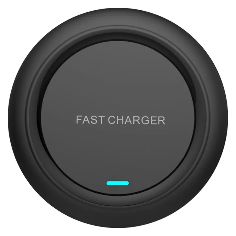 Q18 Round Shape Wireless Charger 15W Fast Charging Desktop Charging Pad - Black