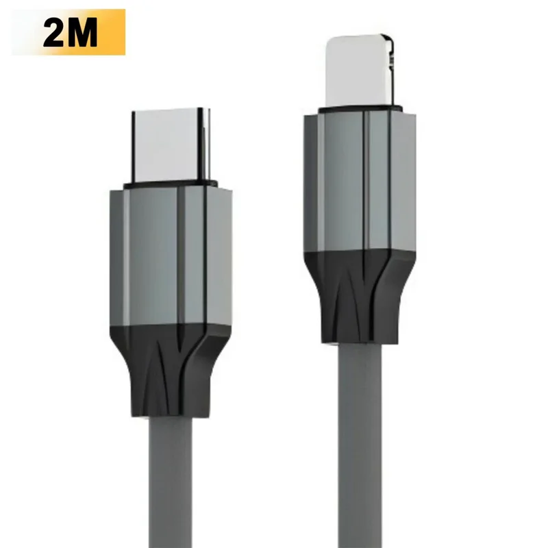 LDNIO LC442i 2m Type-C to Lightning Cable 30W PD Fast Charging Braided Data Cable for iPhone iPad - Grey