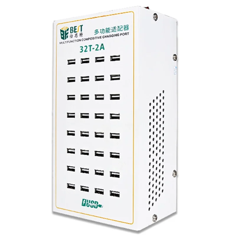 BEST 32T-2A 32 Port Multi Function Charging Station USB Charger Smart Fast Charging for Multiple Devices