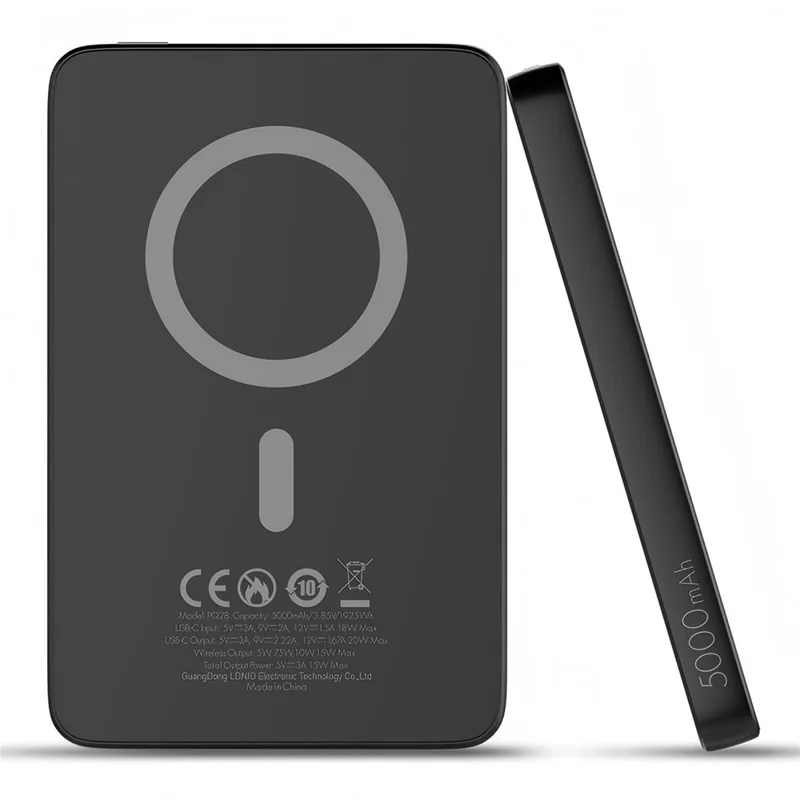LDNIO PQ28 5000mAh Magnetic Wireless Power Bank Ultra-Slim Portable 15W Fast Charging Charger for iPhone