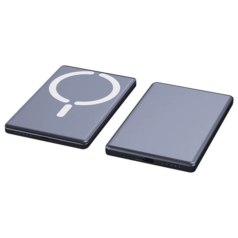 C22 5000mAh Magnetic Wireless Power Bank 15W Fast Charging Portable Charger for Travel Outdoor - Grey