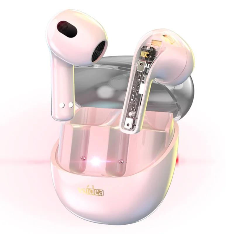 VSIDEA A56S Wireless Headphones BT Earbuds Bass Enhanced with Noise Cancellation Earphones - White