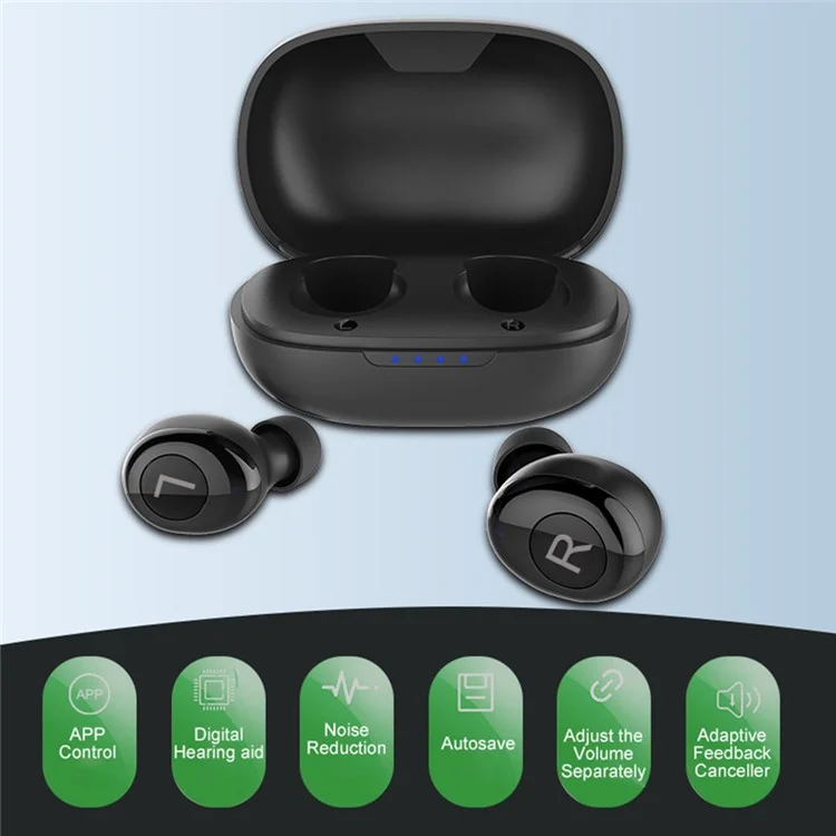 H001 USB Rechargeable Hearing Aid Headset Digital Bluetooth Wireless
