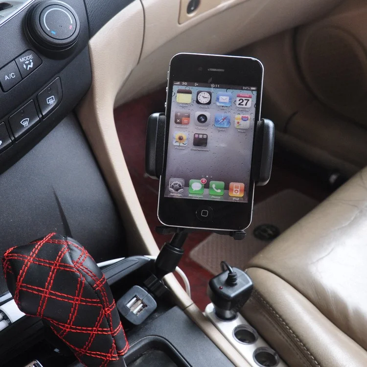 Wholesale HC003 Dual USB Car Charger + Car Mount Phone Holder with