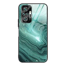 Wholesale Marble Texture Tempered Glass Back Tpu Combo Case For 