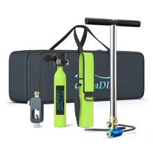 CHIKADIV C300 Mini-dompelfles, 5-10 minuten, kleine zuurstoffles, duiken, zuurstofademhaling, onderwater, apparatuur, waterfles, recycler, duiken, B3, groen