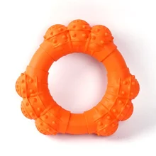 Wholesale Natural Rubber Dog Toys Ring-Shaped Textured Dog Chew Ring