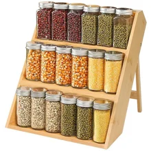 Wholesale Kitchen Counter Organizer 3-Tier Bamboo Wood Spice Rack ...