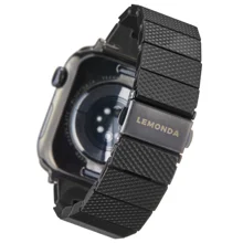 LEMONDA Plantfiber Strap for Apple Watch Ultra 3 2 1 49mm / Series 11 10 46mm / 9 8 7 45mm / SE3 SE2 SE 6 5 4 44mm / 3 2 1 42mm Environmentally Friendly Watch Band - Black