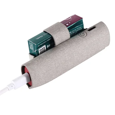 E-Cigarette Case for IQOS Iluma i One , PU Leather Storage Bag Replaceable  Cover Accessories - Grey