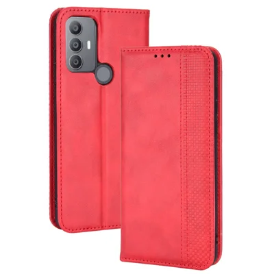 Fertuo Cover per TCL 30 SE/TCL 305/306, Custodia Portafoglio Cover a Libro in Pelle Flip Case con Silicone Bumper, Fibbia Magnetica, Porta Carte, Kickstand, per TCL 30SE / TCL 305/306, Viola