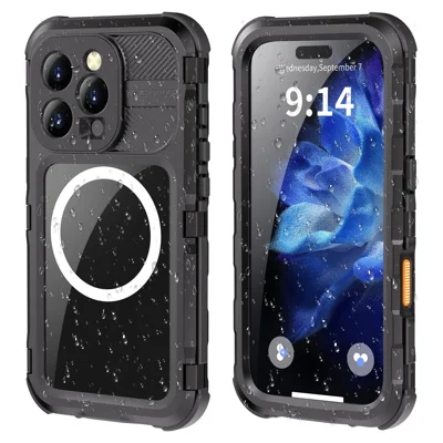 SHELLBOX M Series For iPhone 16 Pro IP68 Waterproof Case Metal Diving Phone  Cover Compatible with MagSafe - Black