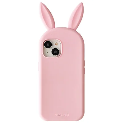For iPhone 15 Silicone Case Cute Rabbit Ear Design Shockproof Phone Back Cover - Light Pink For iPhone 15 Silicone Case Cute Rabbit Ear Design Shockproof Phone Back Cover - Light Pink