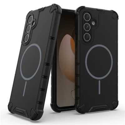 For Samsung Galaxy A54 5G Magnetic Case Heat Dissipation Shockproof TPU +  PC Phone Back Cover - Black