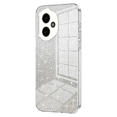 YUECXIN Cover Glitter per Honor 400 Smart, Trasparente Bling Brillantini Donna Custodia, Ultra Sottile Molle Antiurto TPU Silicone Fiori Anello Supporto Case. Blu