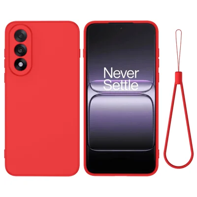 BRAND SET Cover Per OnePlus Nord 5G - Custodia Morbida In Silicone Rosso + Vetro Temperato Ultrasottile, Protezione Antiurto - 3