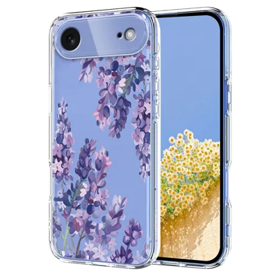 For iPhone Air Case Butterfly Floral Pattern Printing TPU Phone Back Cover  - Wisteria