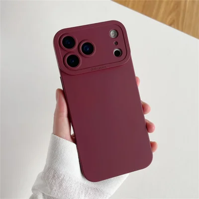 YCADEN For iPhone 17 Pro Max Case Precision Cutout TPU Protective Phone Cover - Wine Red YCADEN For iPhone 17 Pro Max Case Precision Cutout TPU Protective Phone Cover - Wine Red