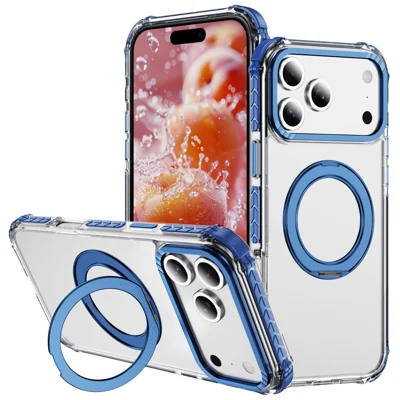 For iPhone 17 Pro Max Case Compatible with MagSafe Airbag Anti Drop TPU +  PC Clear Phone Cover - Blue