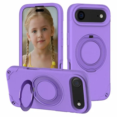 For iPhone Air EVA Phone Case Compatible with MagSafe Kickstand Protective Cover - Purple For iPhone Air EVA Phone Case Compatible with MagSafe Kickstand Protective Cover - Purple