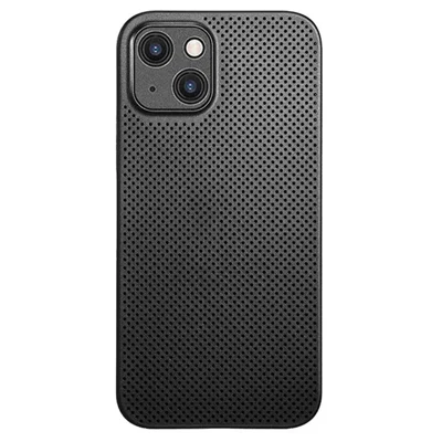 PP Phone Case for iPhone 14, Ultra Thin Heat Dissipation Breathable Hollow Hole Mesh Back Cover - Black PP Phone Case for iPhone 14, Ultra Thin Heat Dissipation Breathable Hollow Hole Mesh Back Cover - Black