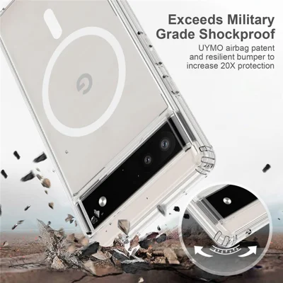 For Google Pixel 6a Case Transparent Magnetic Phone Cover Magnetic Case