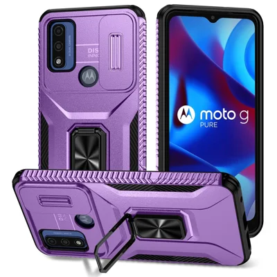 For Motorola G Pure / G Play (2023) 4G / G Power (2022) Phone Case Camera Protection Shockproof Cover - Purple For Motorola G Pure / G Play (2023) 4G / G Power (2022) Phone Case Camera Protection Shockproof Cover - Purple