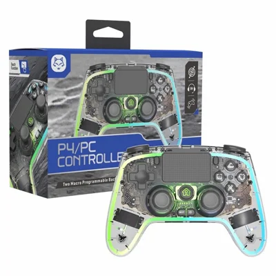TOPWOLF HS-PS4280 Bluetooth-compatible Gamepad RGB Light 6-Axis Sensor Dual  Vibration Game Controller for PS4 / PC