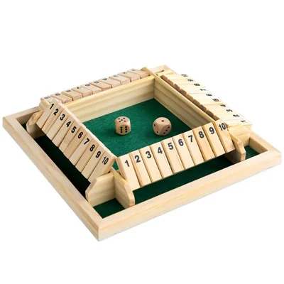 Shut The Box Gioco Da Tavolo In Legno Per 2-4 Giocatori Con 8 Dadi – Classico Gioco Di Dadi Per Famiglie E Feste, Adatto A Bambini E Adulti - 2