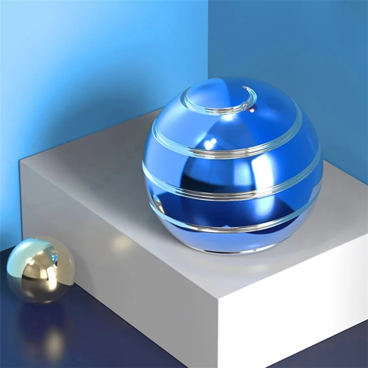 40mm Silver Line Design Detachable Glossy Gyroscopic Spinning Ball Desktop Round Ball Gyro Fingertip Decompression Toy - Black