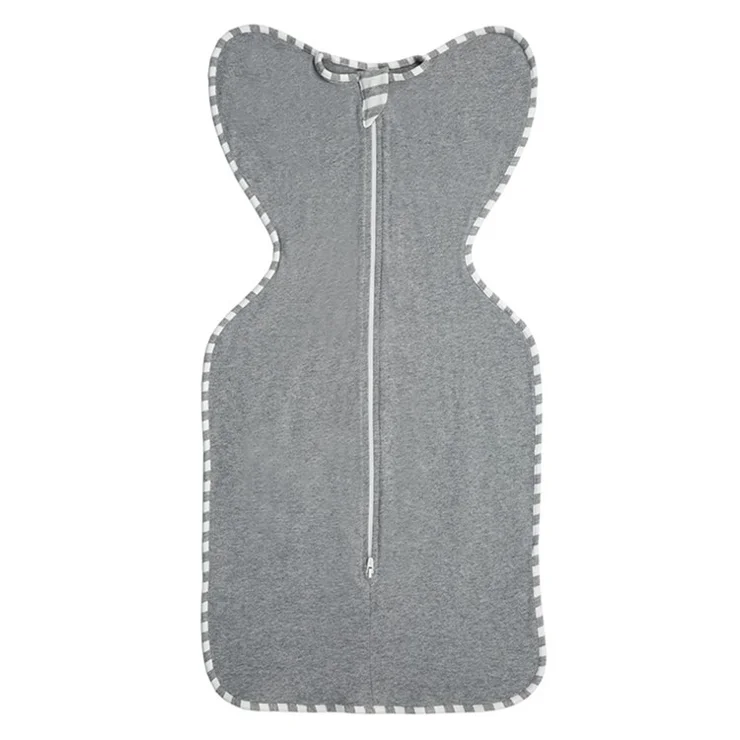 AB01 Cotton Baby Swaddle Infant Anti-kicking Zipper Sleeping Bag, Size L - Grey