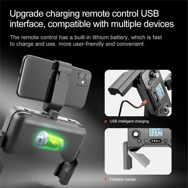 V198 HD Aerial Photography WiFi Foldable RC Drone GPS Smart Return Brushless Quadcopter, 2 Batteries