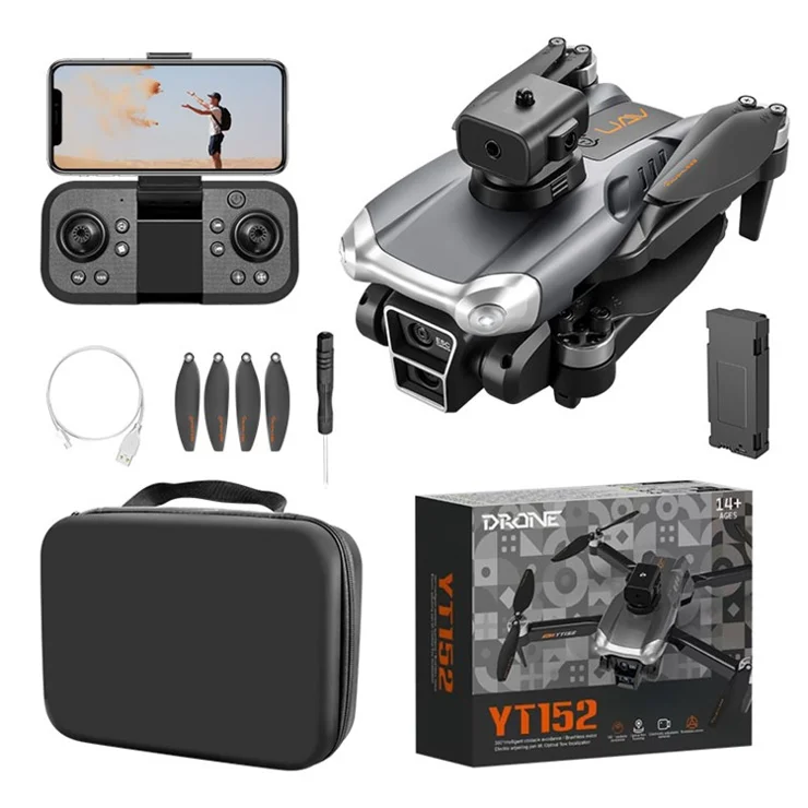 YT152 Three Cameras Obstacle Avoidance Folding RC Drone with Optical Flow Positioning, with 1 Battery
