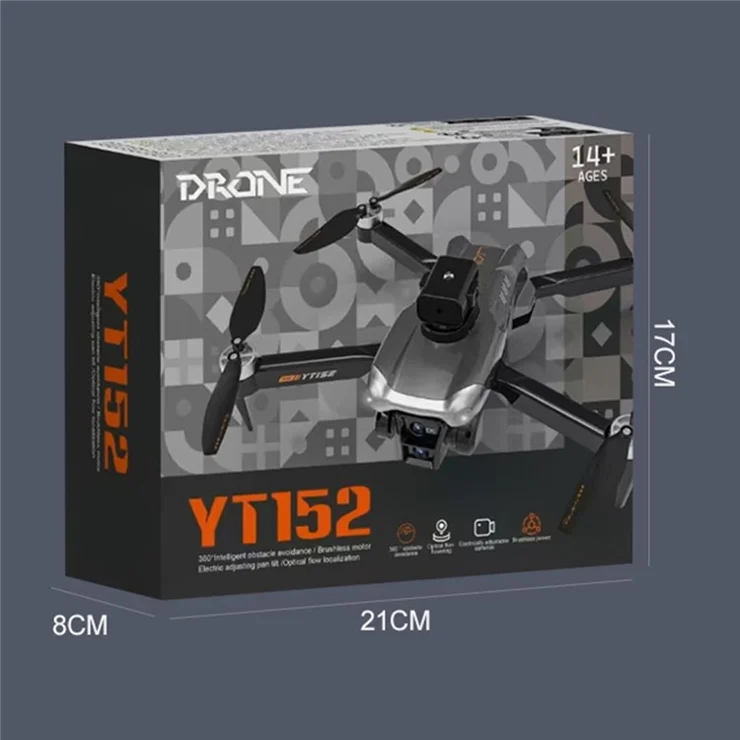 YT152 Three Cameras Obstacle Avoidance Folding RC Drone with Optical Flow Positioning, with 1 Battery