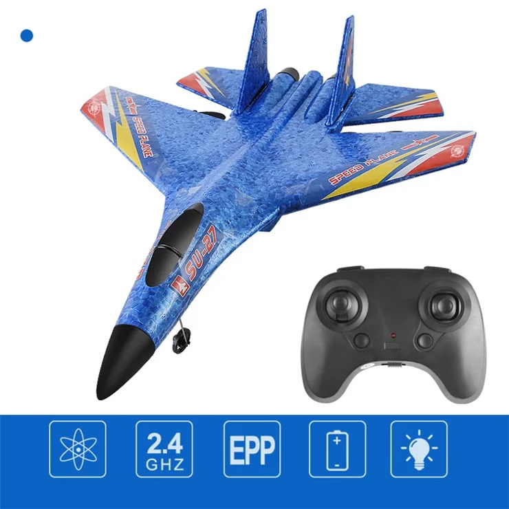 HW28 (SU27) RC Plane for Kids 2.4GHz 2.5 Channel Remote Control Airplane EPP Foam RC Glider - Blue