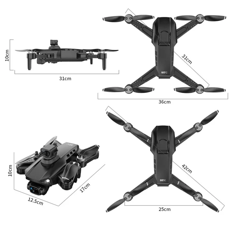 LYZ L900 Pro Max 5G Brushless Motor Drone Easy GPS 4-Axis Quadcopter (HD+Obstacle Avoidance+2 Batteries) - Orange